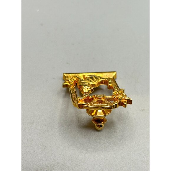 Vintage Avon Tack Pin Cat & Mouse On Window Touch of Whimsy Gold Tone Lapel Pin - Picture 4 of 7